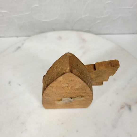 Vintage Wood Santa Claus 6" Red Green Handmade Hand Painted 3-D Christmas Tree - Picture 9 of 15